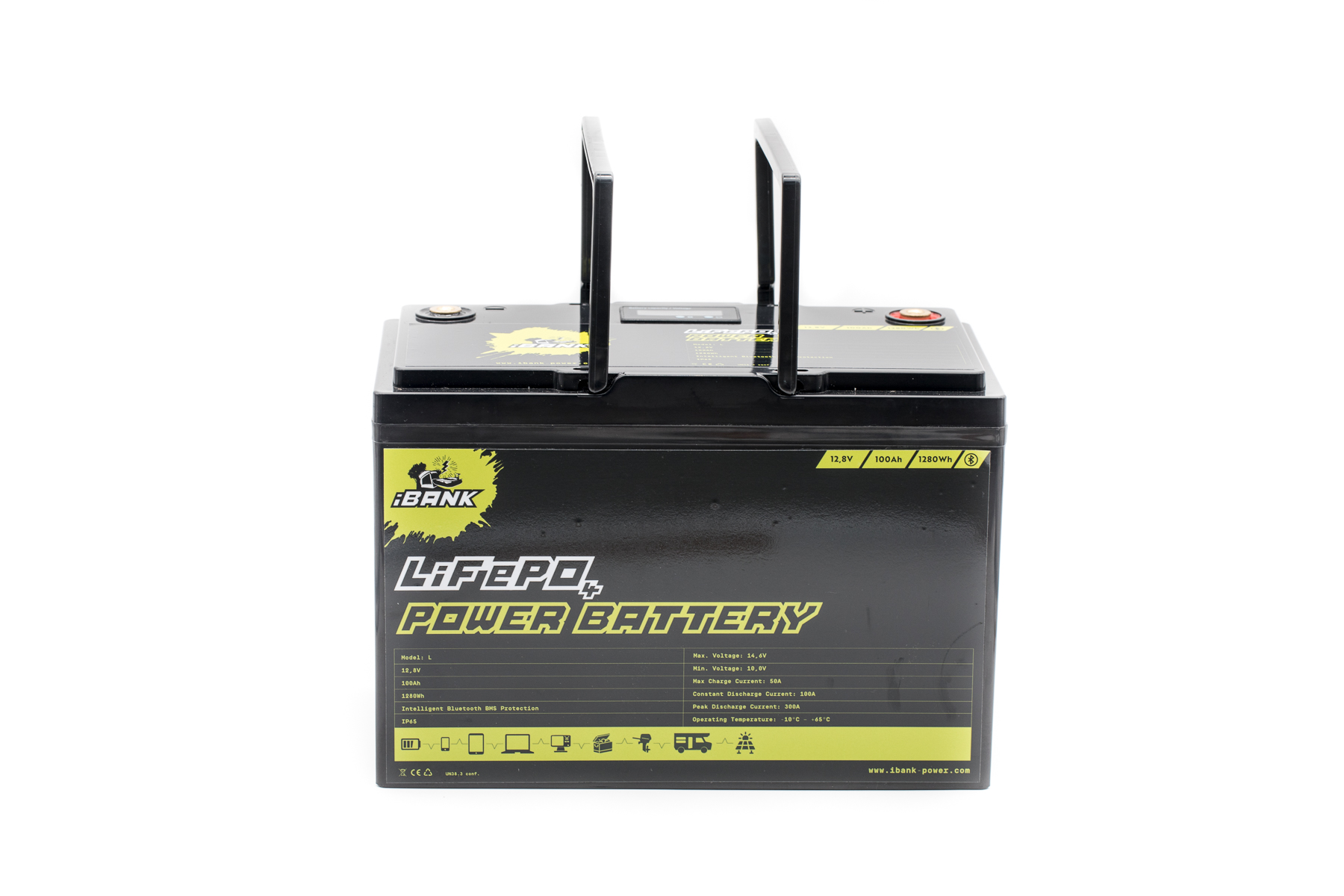 LiFePO4 Battery 100Ah 12,8V Bluetooth BMS - iBANK